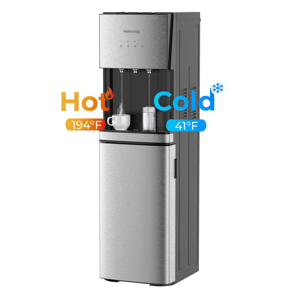 Waterdrop Y1CH Hot and Cold Bottleless Water Cooler Dispenser, Silver