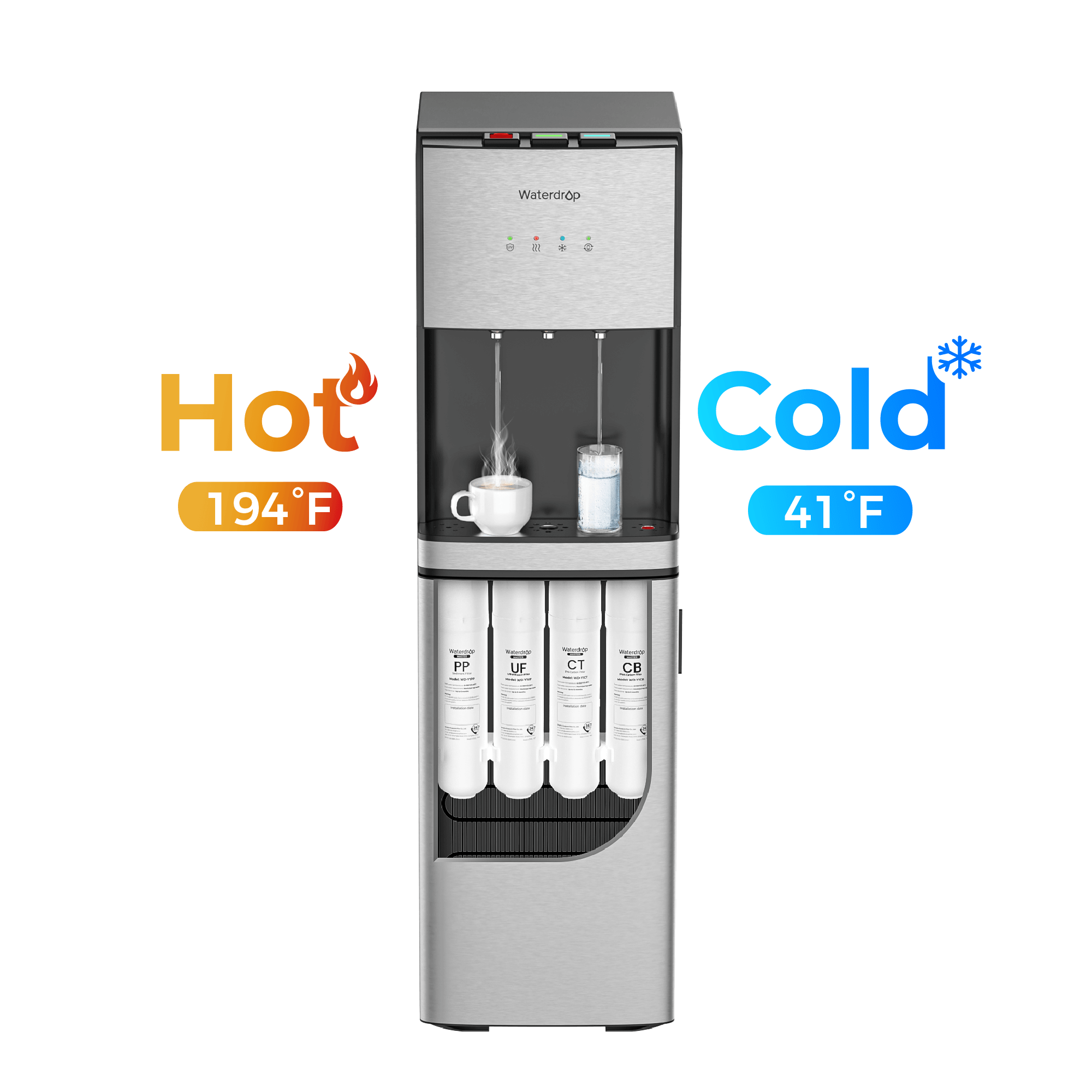 Waterdrop Y1CH Ultrafiltration Bottleless Water Cooler, Sliver