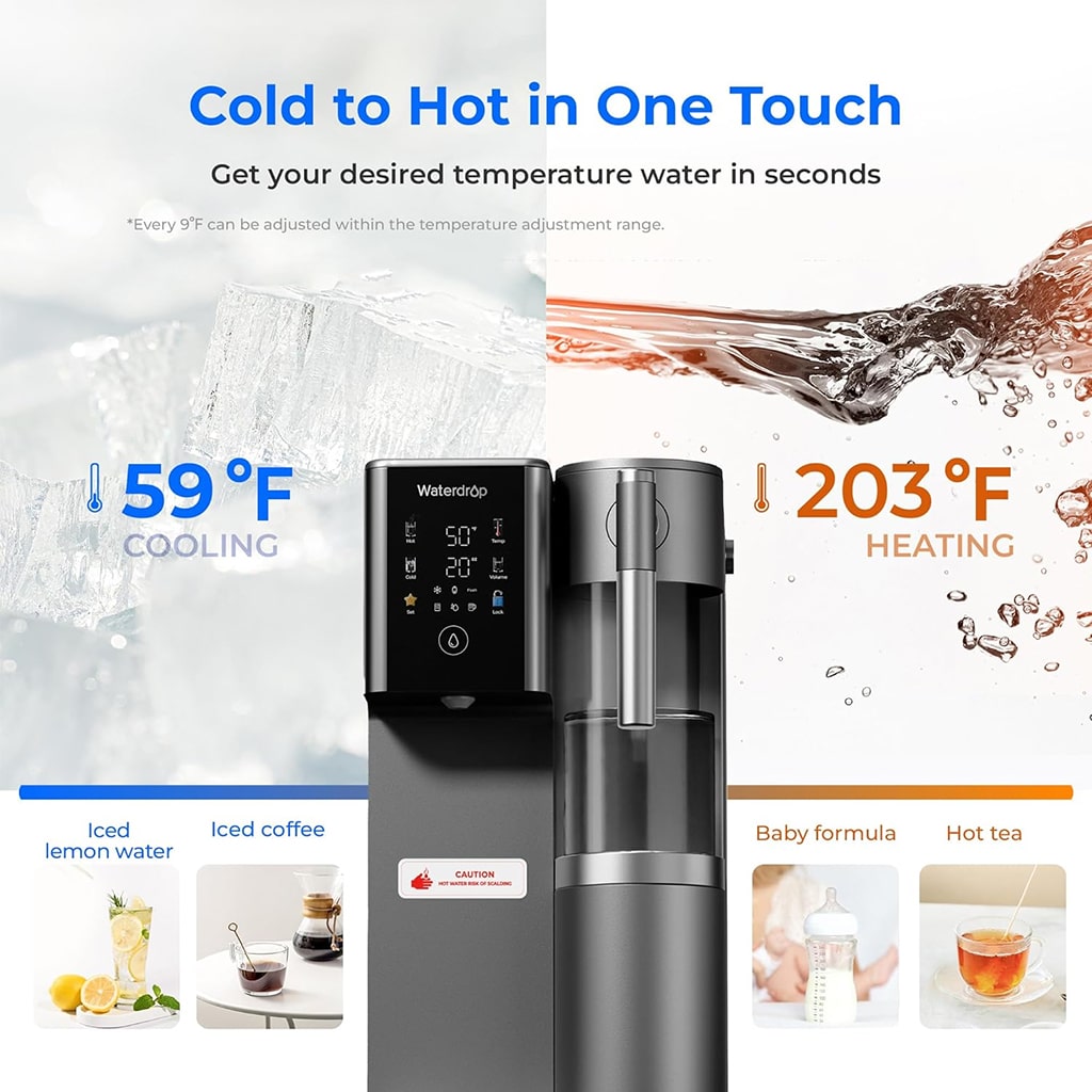 Waterdrop Reverse Osmosis Hot Cold Water Dispenser, A2 - Thumbnail 4