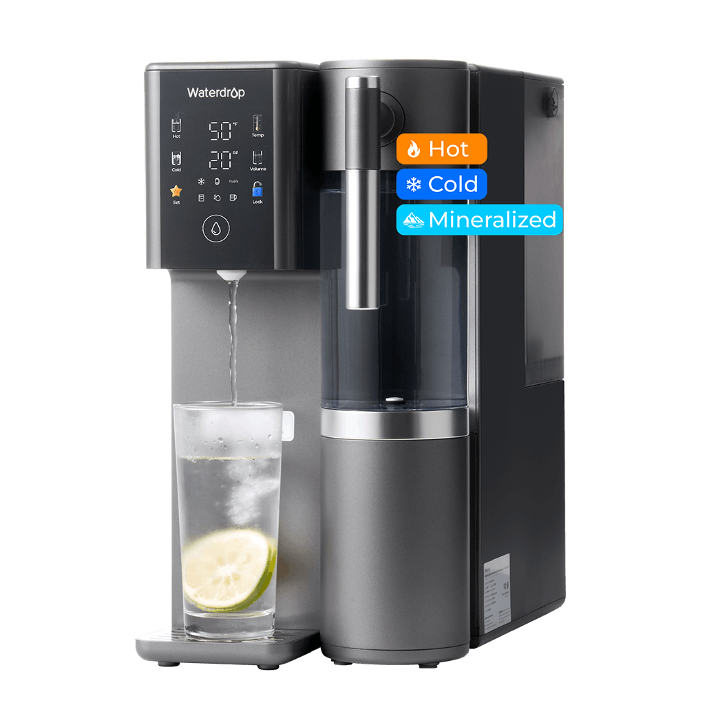 Remove 99% of lead - cleaner, safer, better Waterdrop Remineralization Hot Cold RO Water Dispenser, A2G