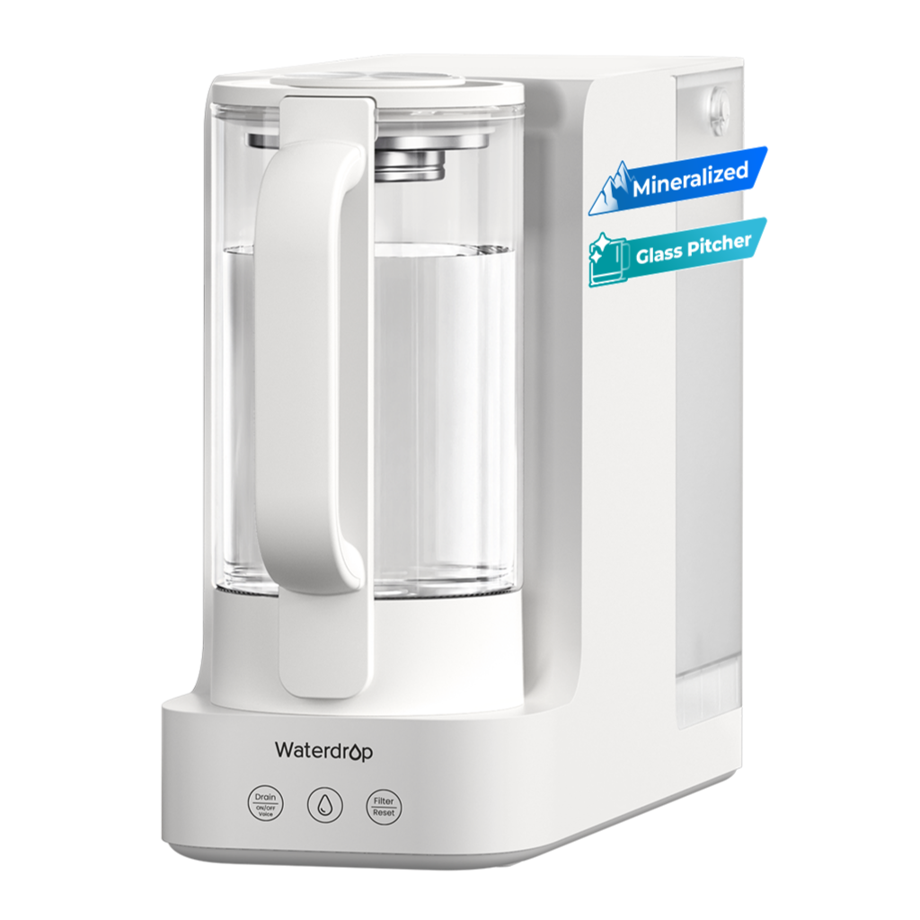 Waterdrop C2SL Countertop Mineral Reverse Osmosis System with Glass Pitcher