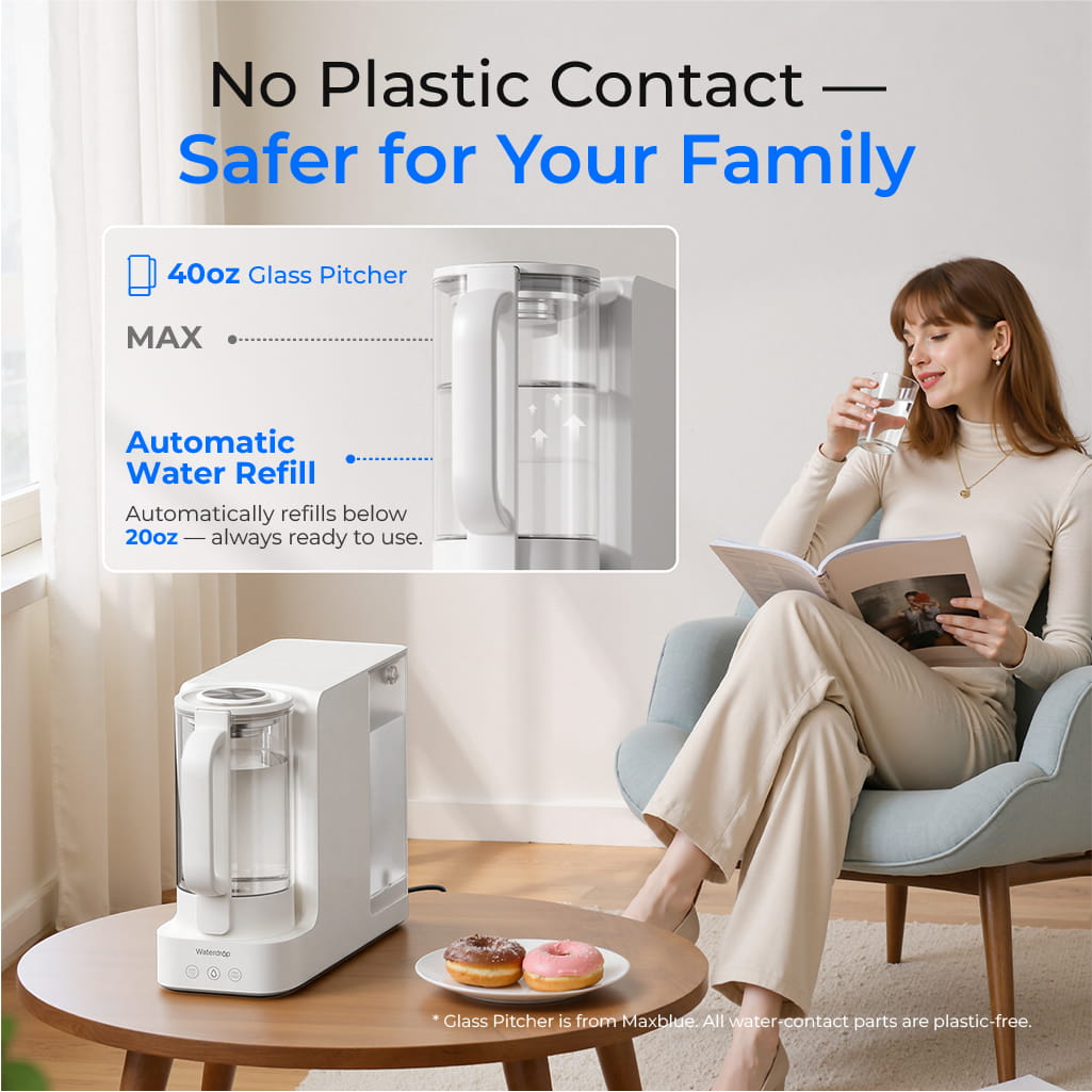 Waterdrop C2SL Countertop Mineral Reverse Osmosis System with Glass Pitcher