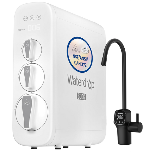 Waterdrop G3P600 Undersink Tankless Reverse Osmosis System - Black Faucet