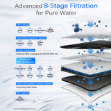 Waterdrop G3P600 Undersink Tankless Reverse Osmosis System - Gold Faucet
