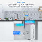 Waterdrop G3P600 Undersink Tankless Reverse Osmosis System - Gold Faucet