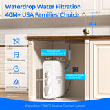 Waterdrop G3P800 Undersink Tankless Reverse Osmosis System - Gold Faucet