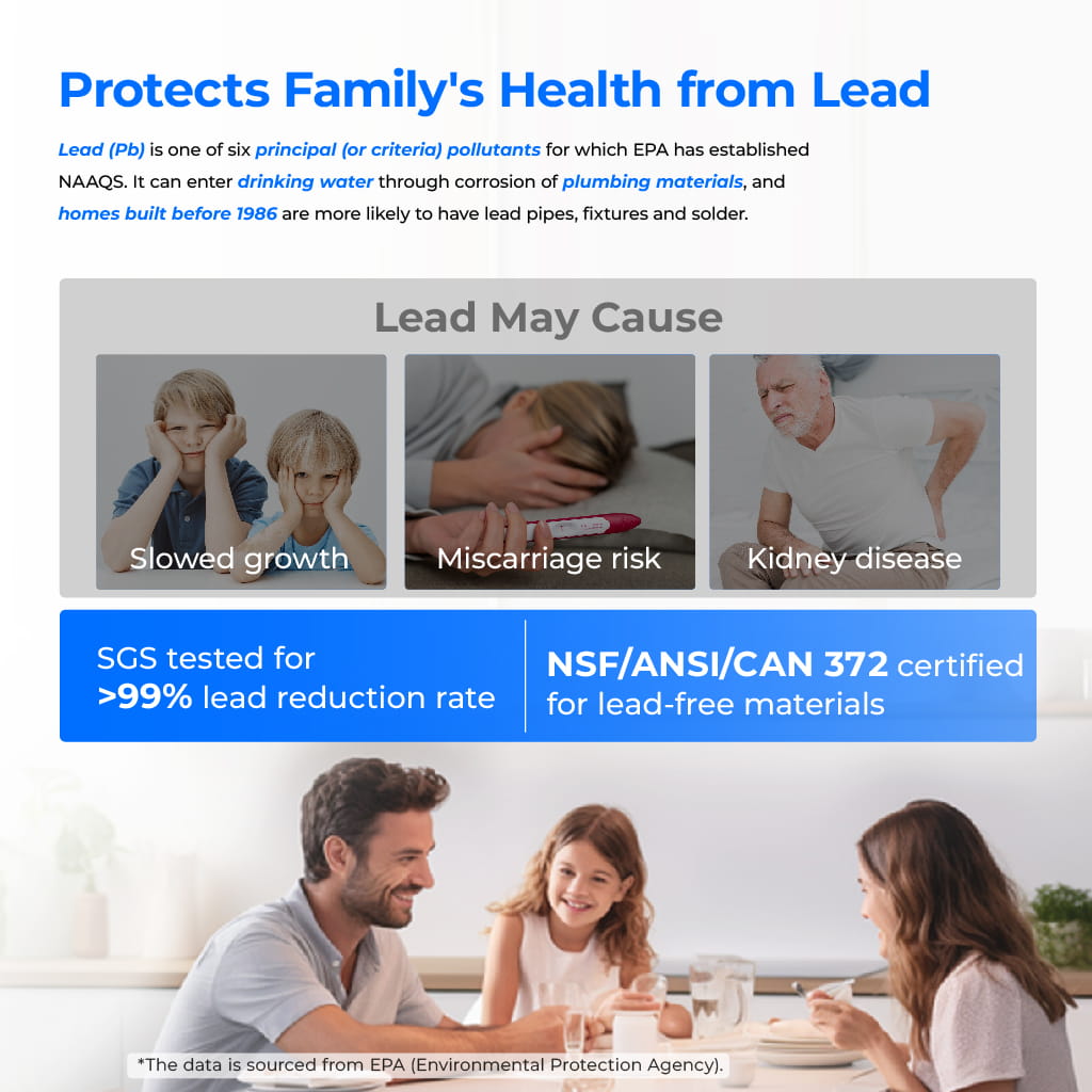 Waterdrop G3P800 Undersink Tankless Reverse Osmosis System - Gold Faucet