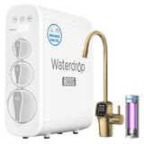 Waterdrop G3P800 Undersink Tankless Reverse Osmosis System - Gold Faucet