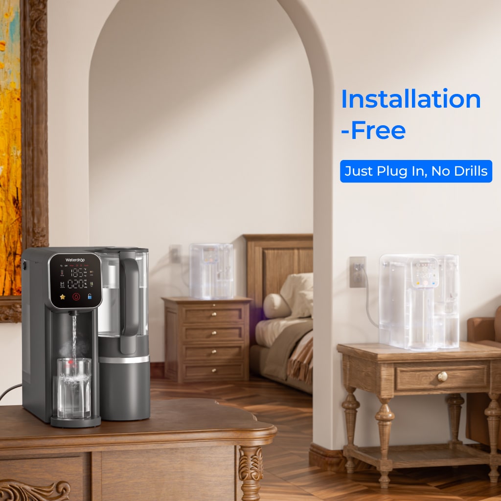 Waterdrop M6H Instant Hot Reverse Osmosis System, Countertop RO Filter