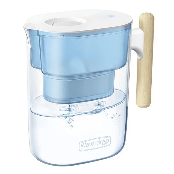 Waterdrop Chubby Pitcher Water Filter with Wooden Handle PT-04 with 1 Filter