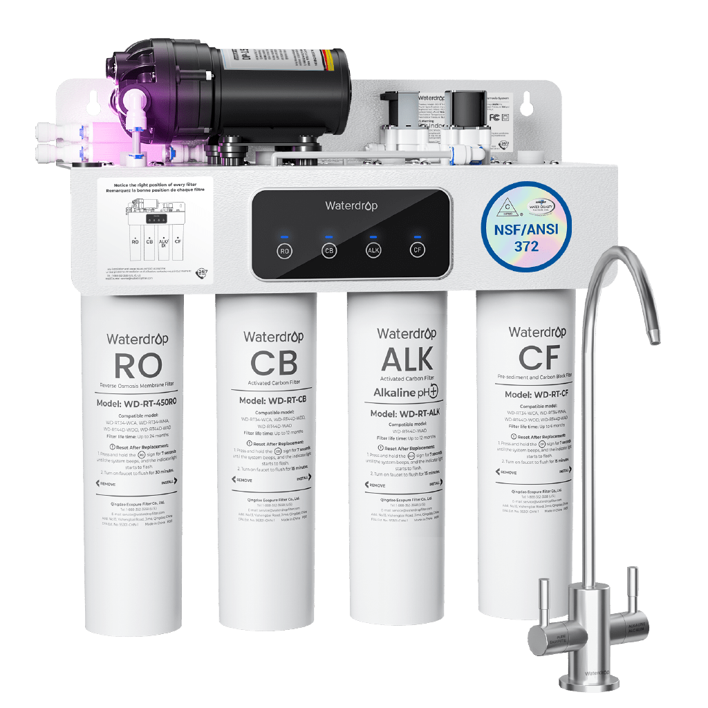 Waterdrop T4-A 450GPD Alkaline Dual Flow Reverse Osmosis System