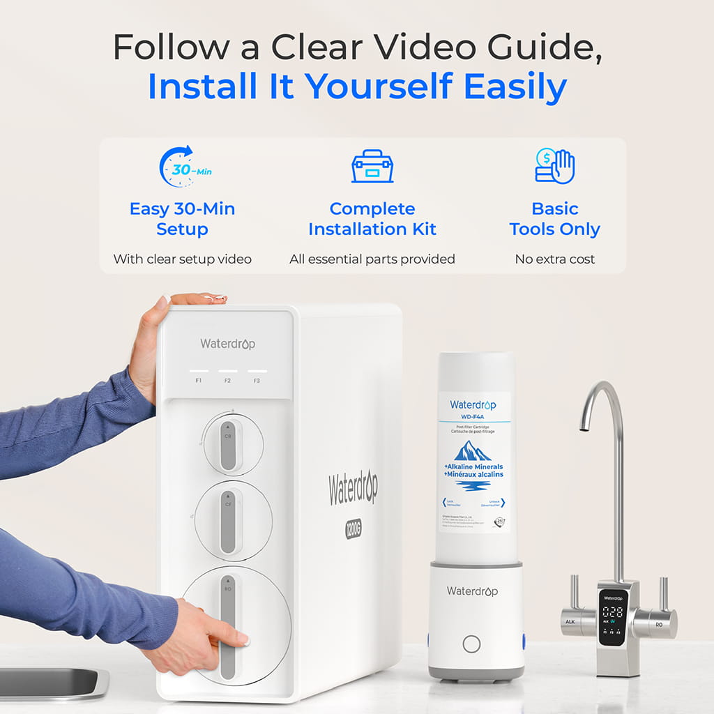 Waterdrop X12D-Plus Dual Flow Alkaline Reverse Osmosis Water Filter