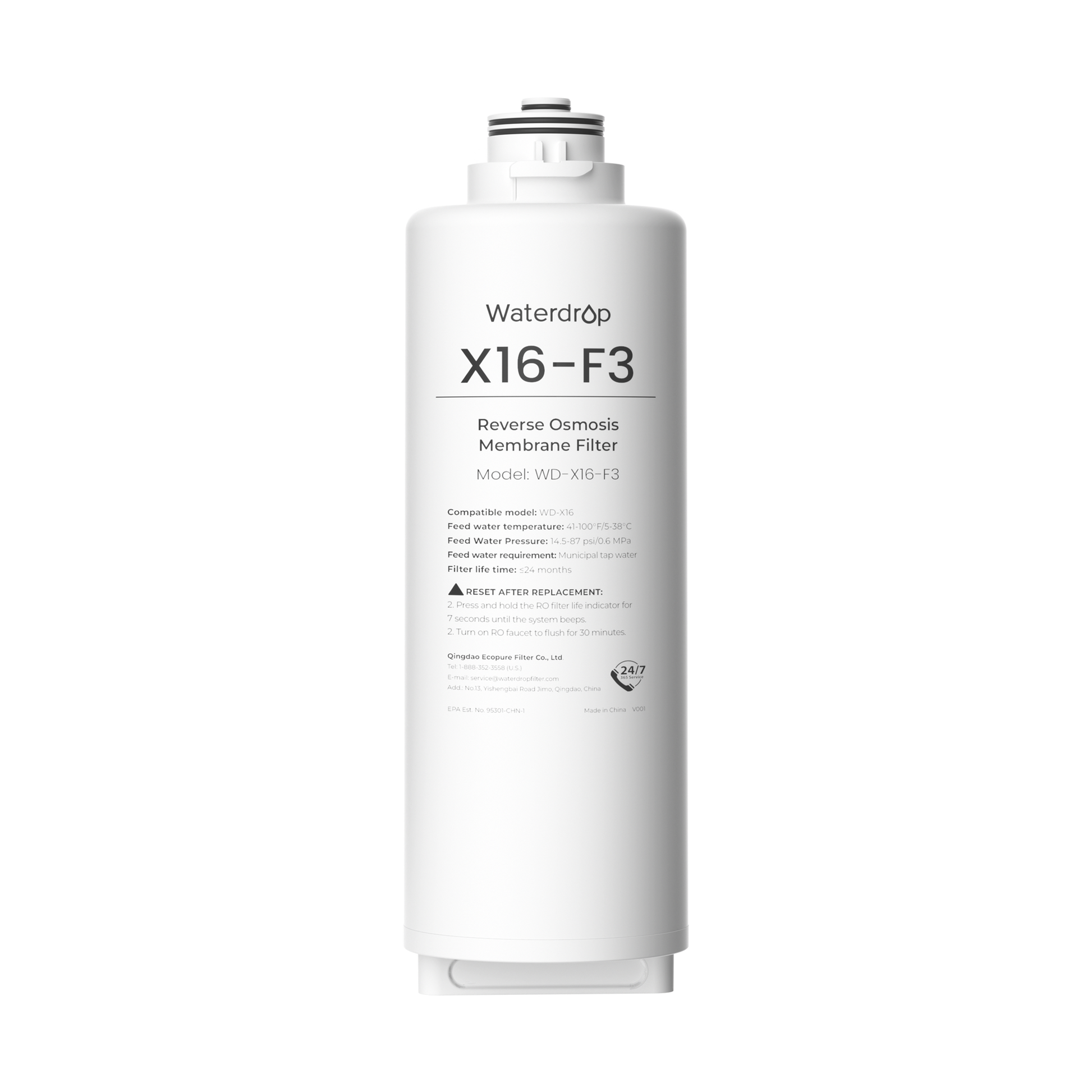 X16-F3 Filter for Waterdrop X16 Reverse Osmosis System | 1600 GPD
