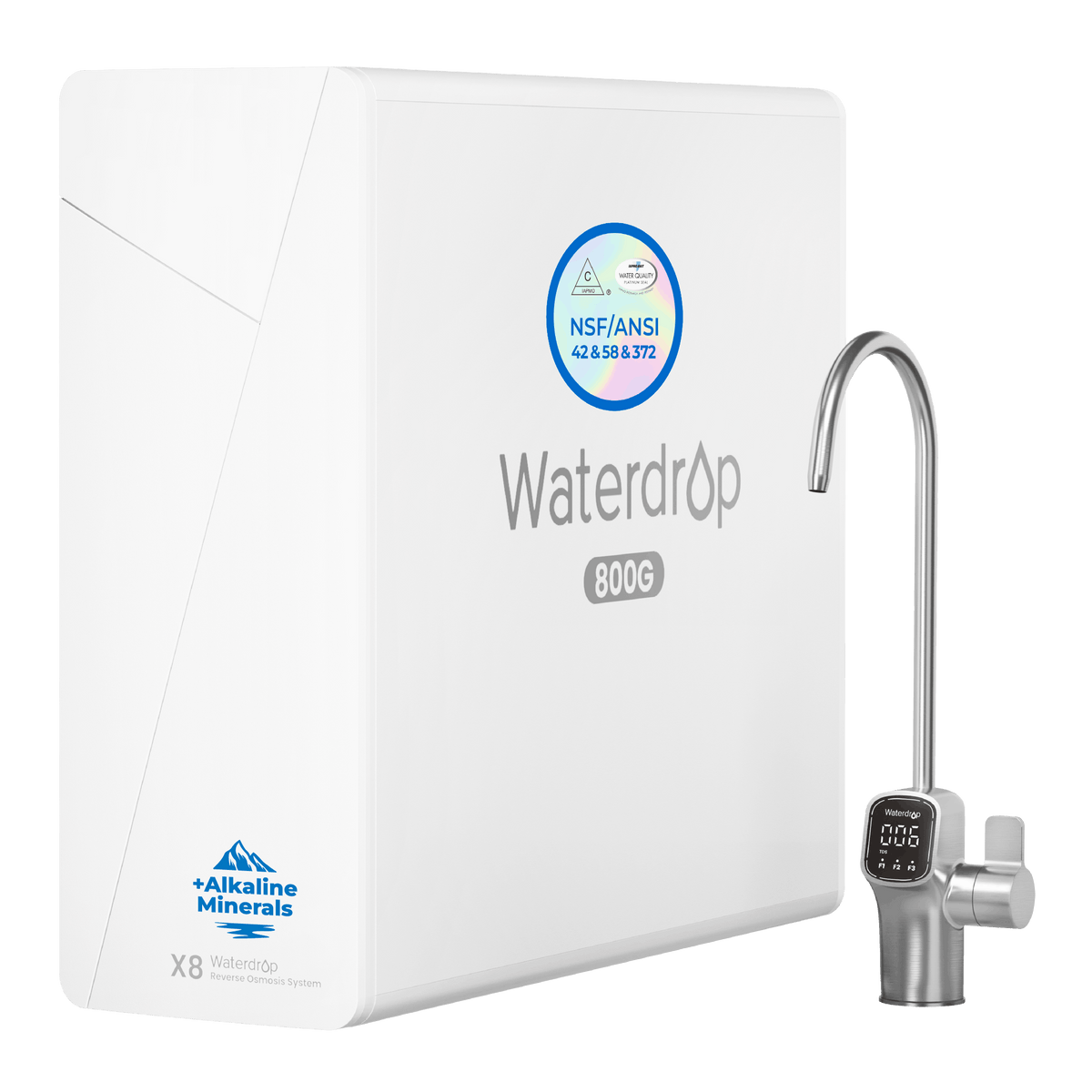 Waterdrop X Series Alkaline Reverse Osmosis System, X8-A