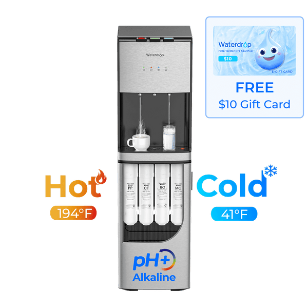 Waterdrop Y1CH Mineral Reverse Osmosis Bottleless Water Cooler, Silver