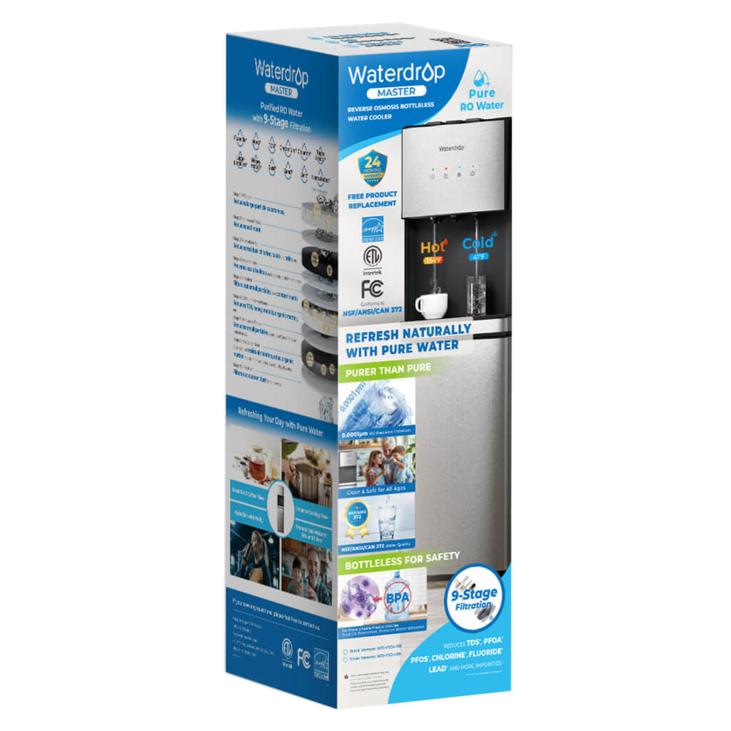 Waterdrop Y1CH Reverse Osmosis Bottleless Water Cooler, Black