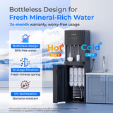 Waterdrop Y1CH Mineral Reverse Osmosis Bottleless Water Cooler, Black