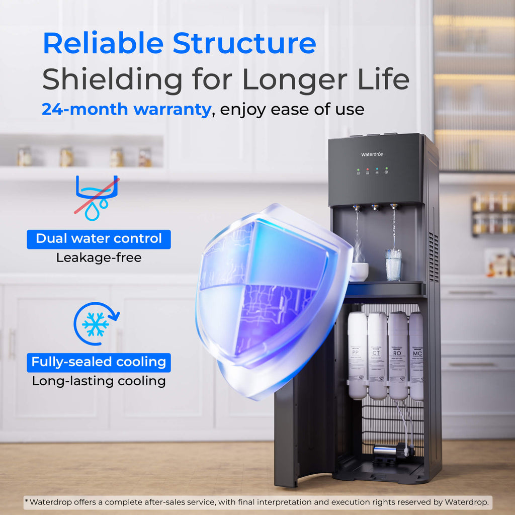 Waterdrop Y1CH Mineral Reverse Osmosis Bottleless Water Cooler, Black