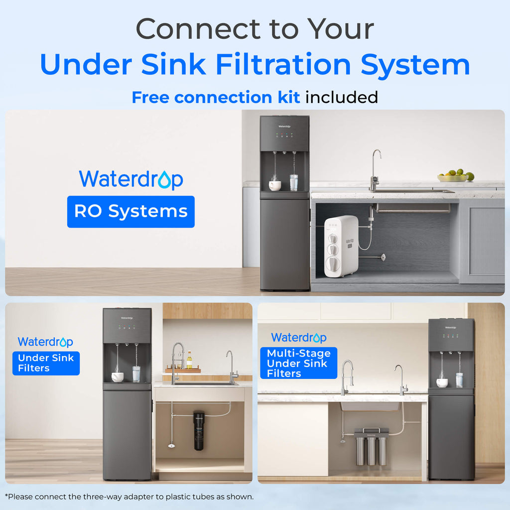 Waterdrop Y1CH Hot and Cold Bottleless Water Cooler Dispenser, Black