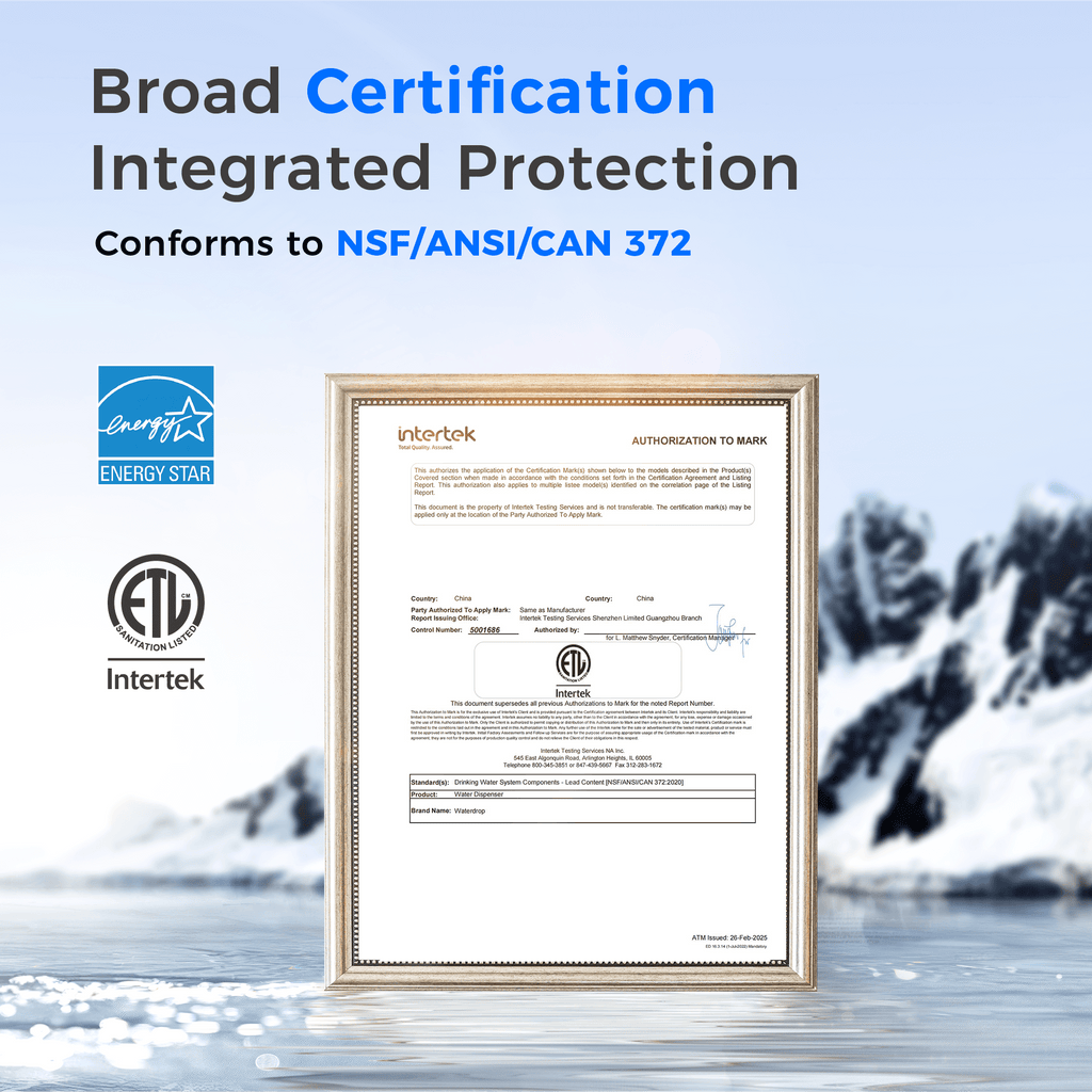 Waterdrop Y1CH-SC 8-Stage Advanced Filtration Bottleless Water Cooler, Silver