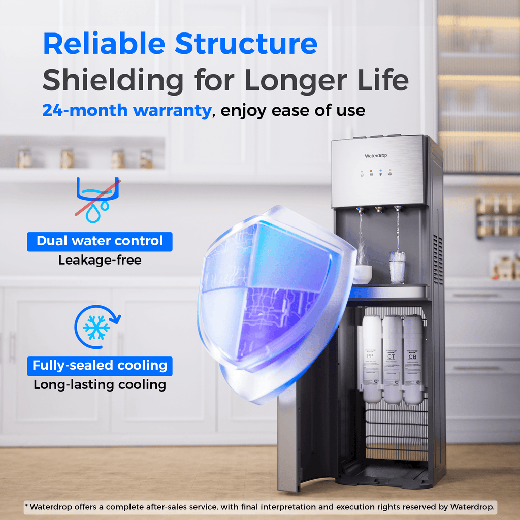 Waterdrop Y1CH-SC 8-Stage Advanced Filtration Bottleless Water Cooler, Silver