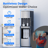 Waterdrop Y1CH-SC 8-Stage Advanced Filtration Bottleless Water Cooler, Silver