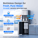 Waterdrop Y1CH-SC 8-Stage Advanced Filtration Bottleless Water Cooler, Silver