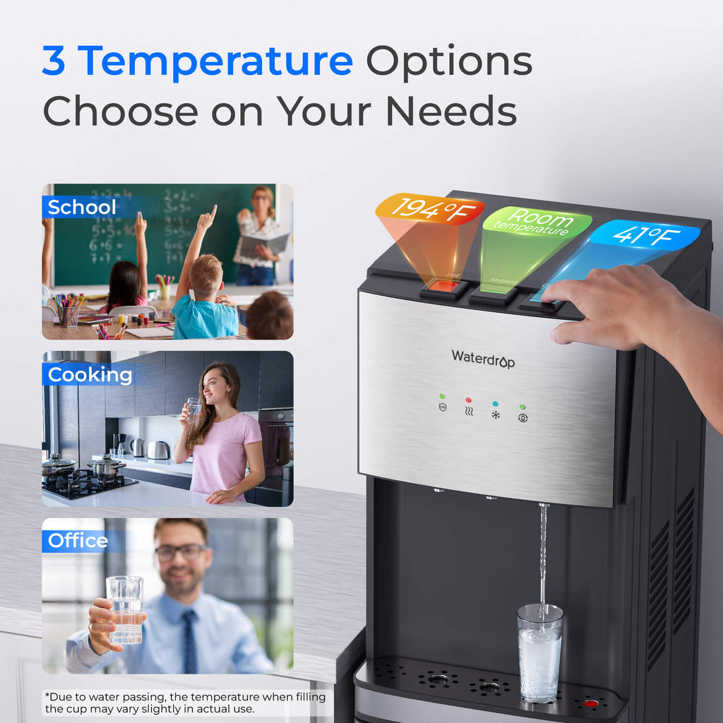 Waterdrop Y1CH Mineral Reverse Osmosis Bottleless Water Cooler, Silver