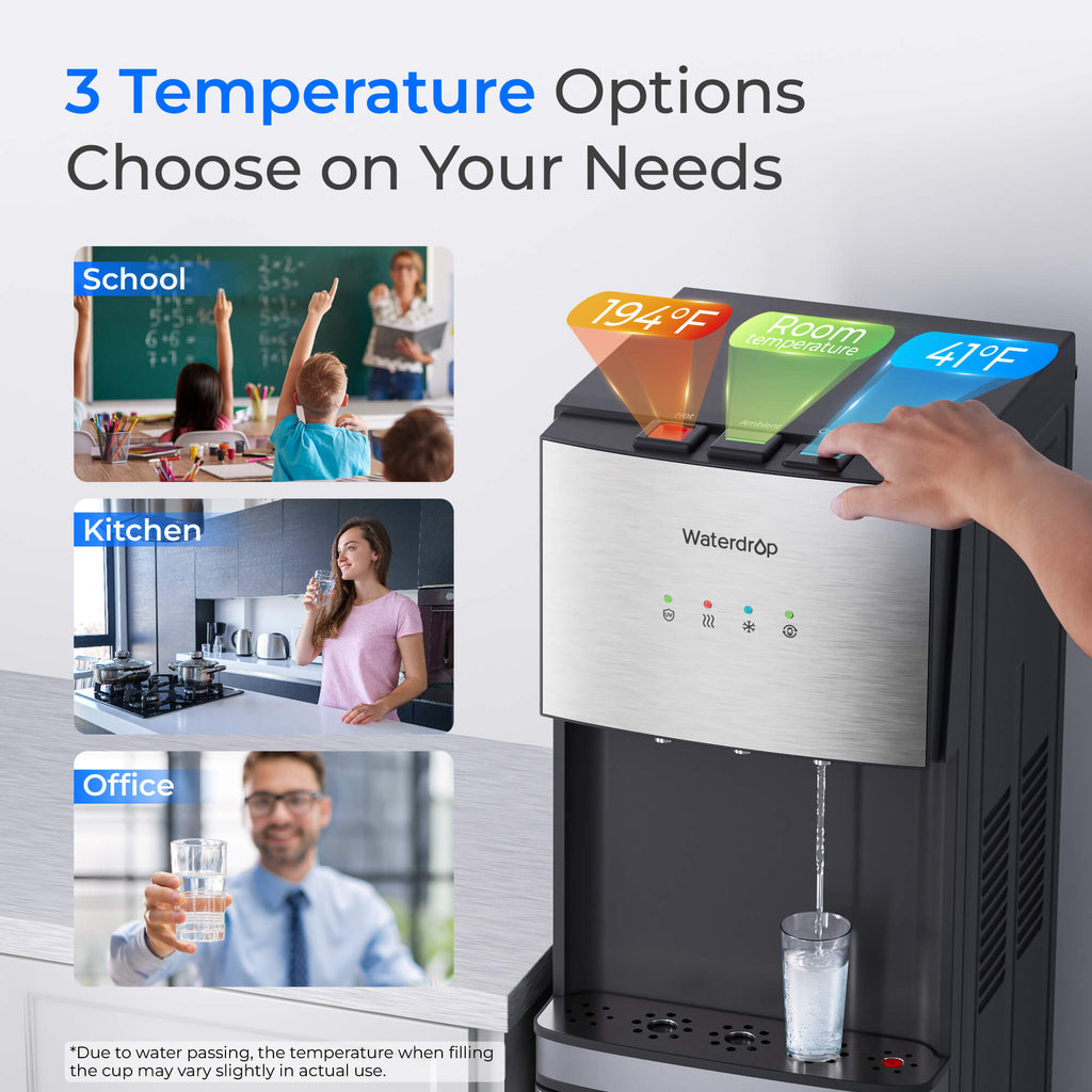 Waterdrop Y1CH Reverse Osmosis Bottleless Water Cooler, Silver