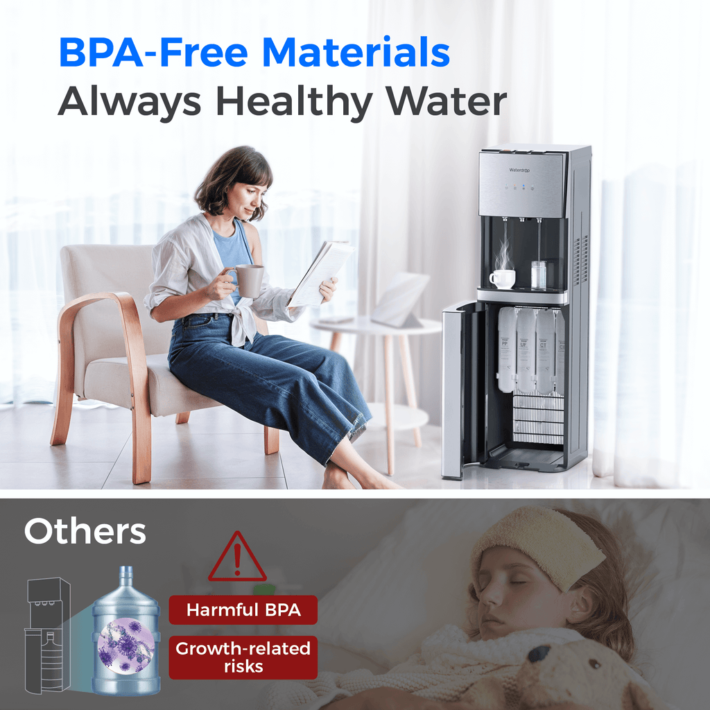 Waterdrop Y1CH Ultrafiltration Bottleless Water Cooler, Sliver