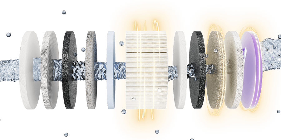 11-stage filtration exploded view