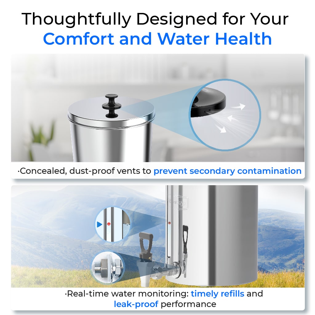 Waterdrop 2.25-gallon King Tank Gravity Water Filter System, Without Stand