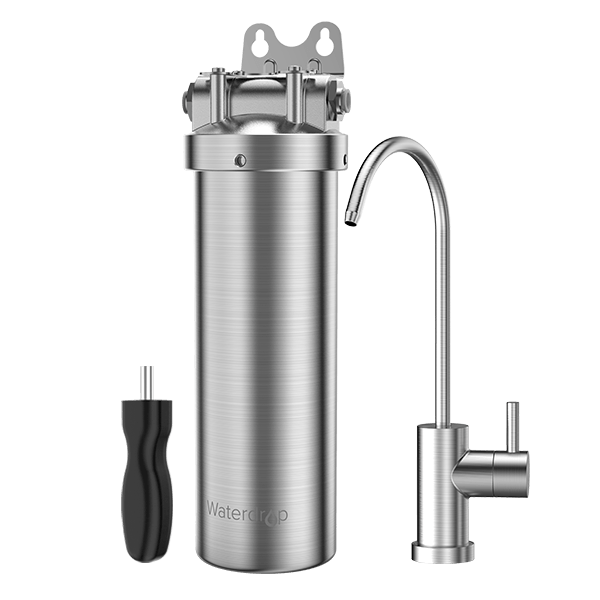 Stainless Steel Undersink Water Filtration System With Dedicated Faucet