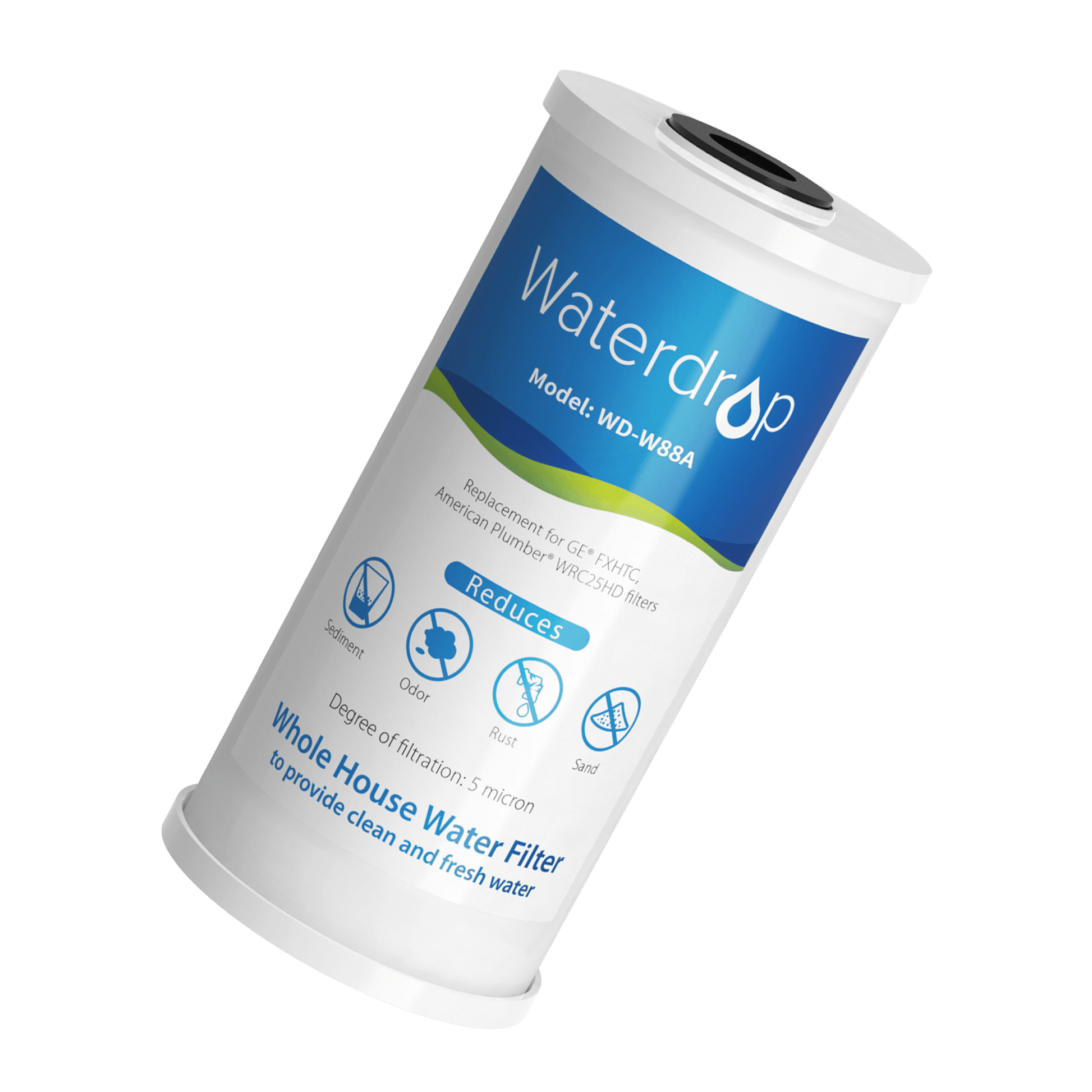 Waterdrop WD-WHF21-FG Whole House Water Filter, GAC and Iron Manganese Reducing Filter Cartridge
