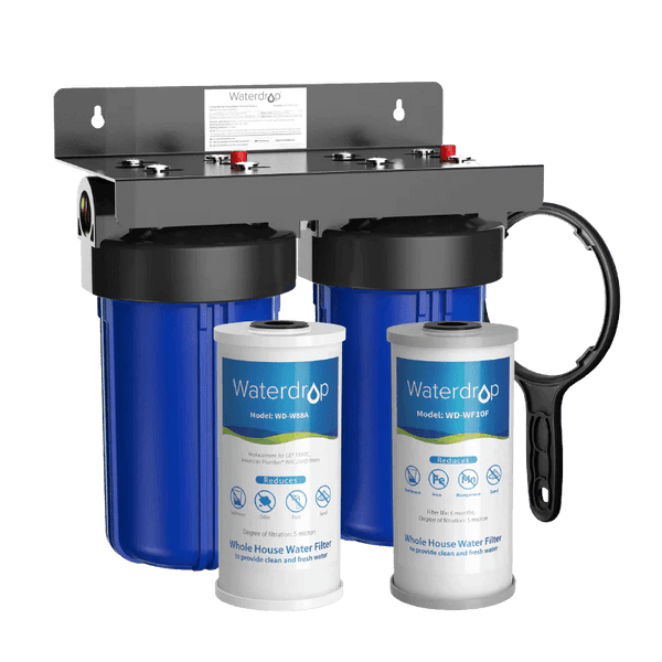 Waterdrop 2-Stage Whole House Water Filter System Reduce Iron&Manganese