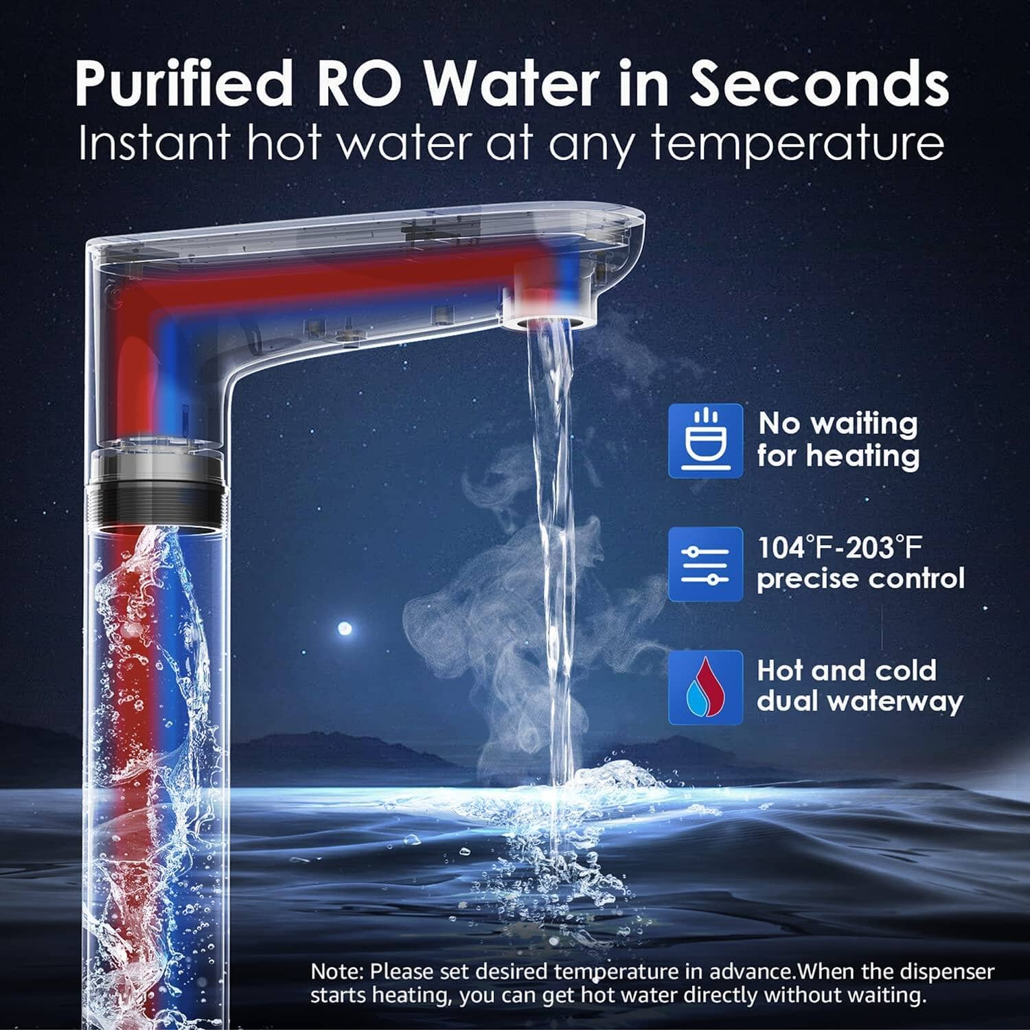 K6 Remineralization RO System Instant Hot Water Dispenser - Waterdrop K6