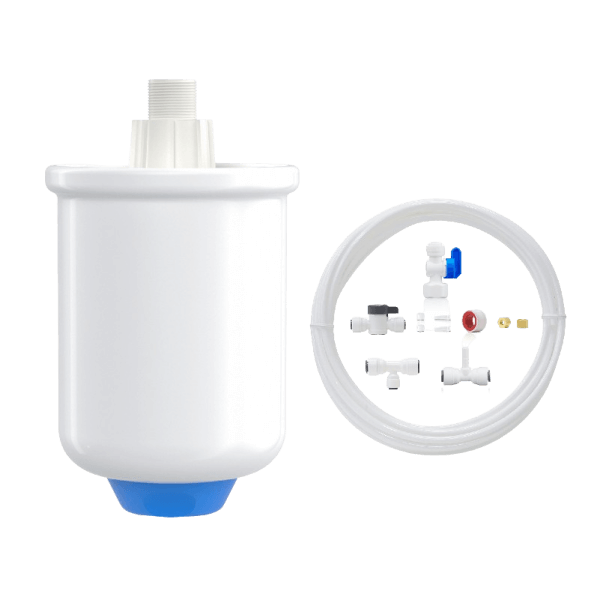 Connect RO System to Refrigerator - Waterdrop PMT Small Water Pressure Tank for Smart Reverse Osmosis, with 1/4" Water Tubing