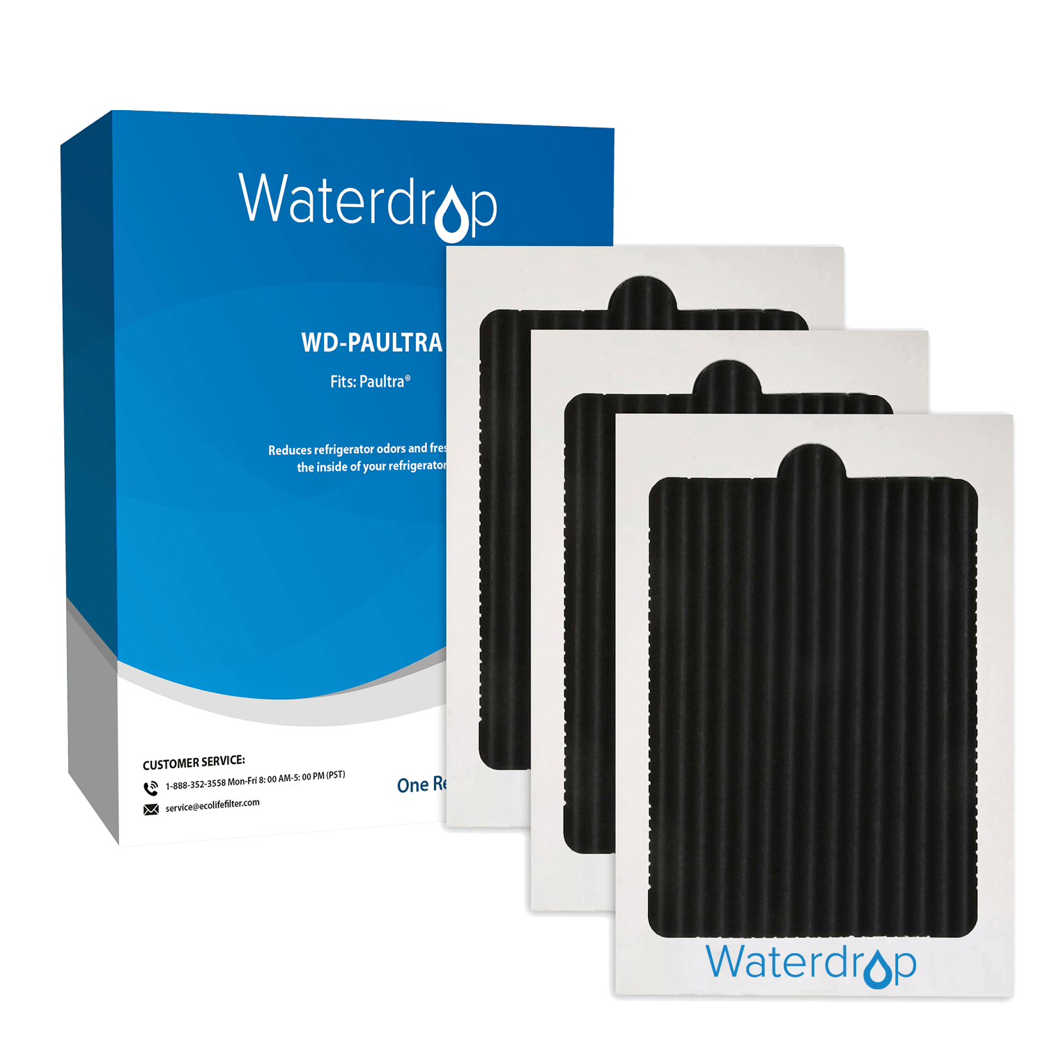 Waterdrop Replacement Refrigerator Air Filter, Compatible with EAFCBF, PAULTRA, SCPUREAIR2PK