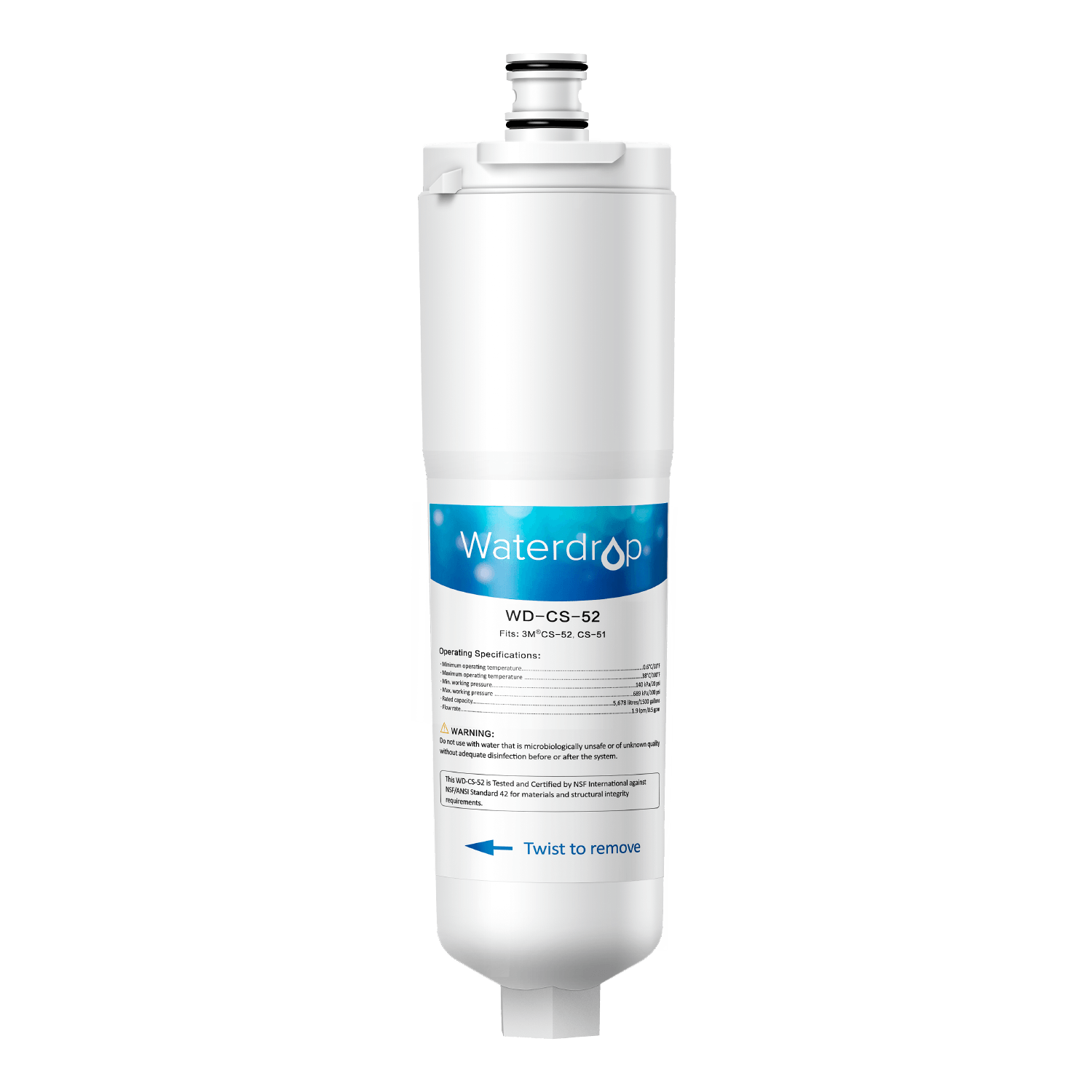 Waterdrop Replacement for 3M Cuno CS-52 Refrigerator Water Filter (4155295760466)