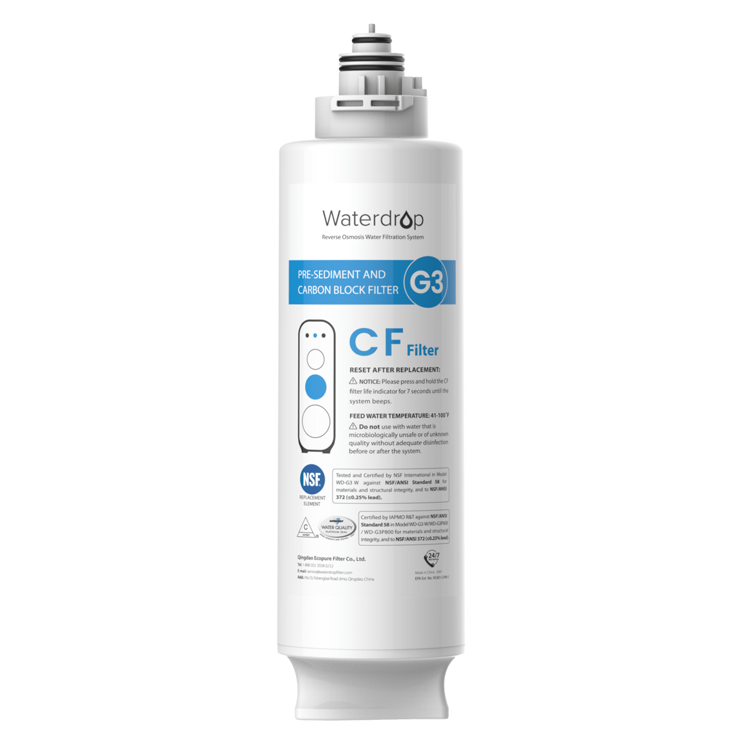 CF Filter for Waterdrop G3P800 & G3P600 & G3 Reverse Osmosis System