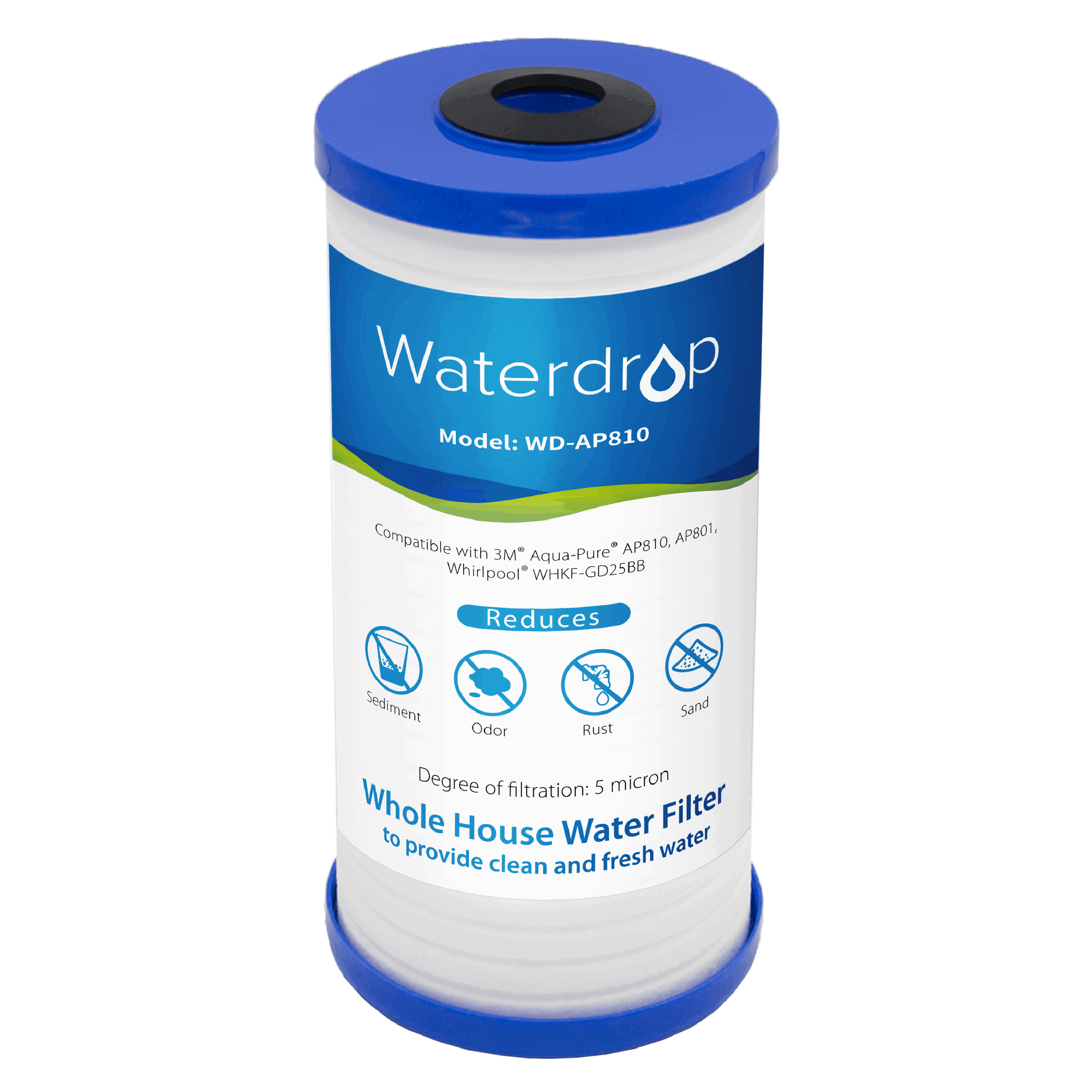 Waterspecialist WHR-140 Shower Head Water Filter, 2-Pack - Reduces Chlorine, Heavy Metals, Odor - Fits Culligan Models