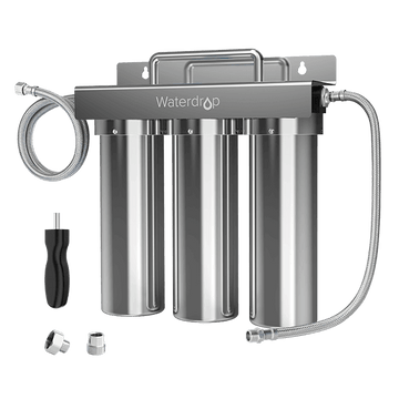 3-stage Alkaline Under Sink Ultrafiltration Stainless Steel Water Filter System Waterdrop TST-UF