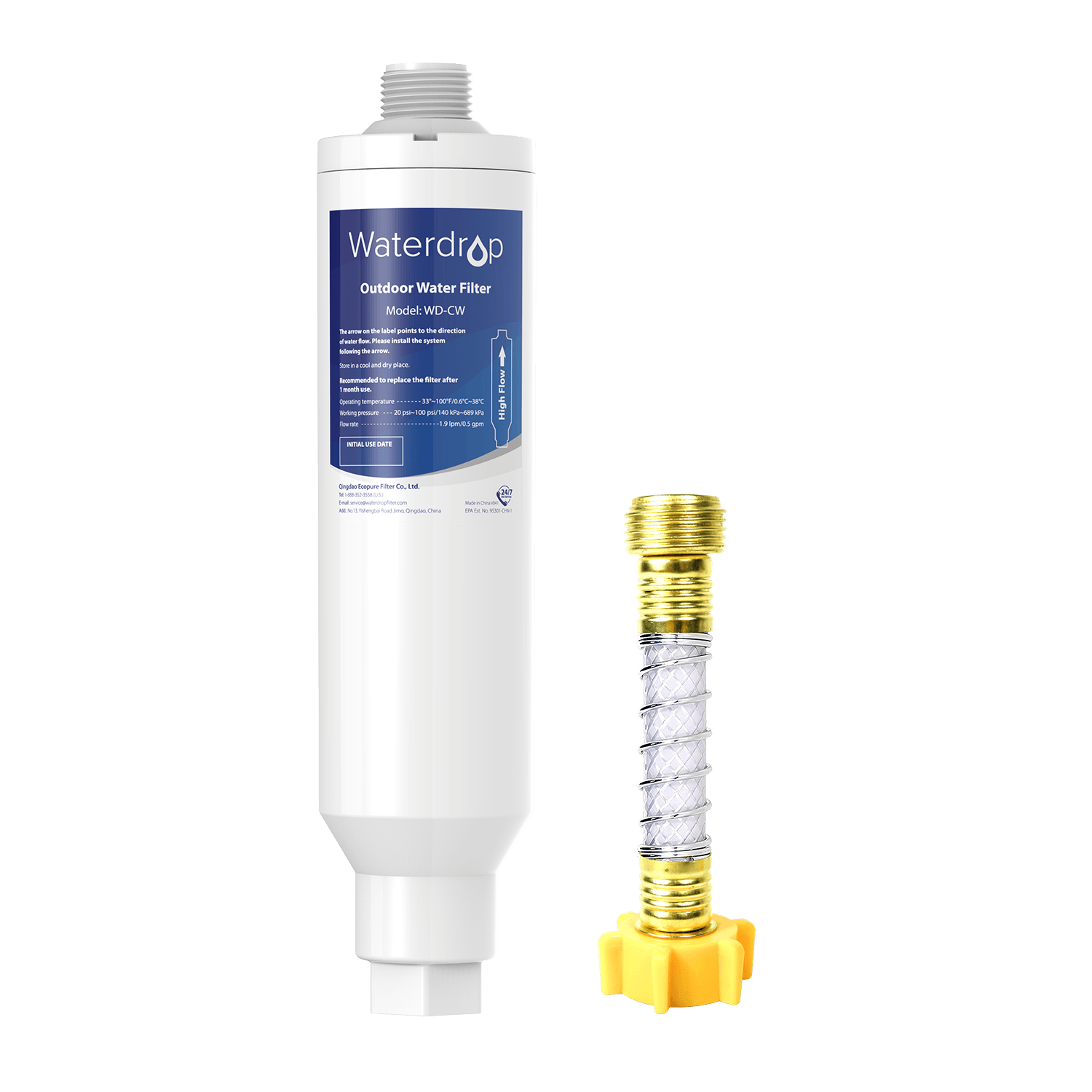 Car Water Filter | Car Washing Inline Water Filter With Flexible Hose Protector